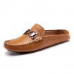 Men's Shoes Casual Leather Loafers Brown/Navy  