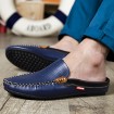 Men's Shoes Leather Casual Clogs & Mules Casual Stitching Lace Blue / White  