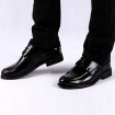 Men's Shoes Leather Casual Oxfords Casual Low Heel Lace-up Black  