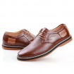 Men's Shoes Outdoor / Office & Career / Athletic / Casual Leather Oxfords Black / Blue / Brown  