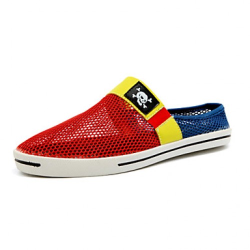 Men's Shoes Casual Fabric Clogs & Mules Black/Yellow/Red  