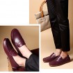 Casual Leather Loafers Black / Brown / Burgundy  