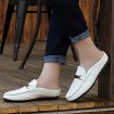 Men's Shoes Casual Leather Loafers White / Navy  