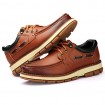 Men's Shoes Outdoor / Athletic / Casual Leather Boat Shoes Black / Brown  