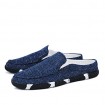 Men's Shoes Casual Linen Clogs & Mules Black/Blue  