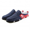 Men's Shoes Fabric Outdoor / Casual Clogs & Mules Outdoor / Casual Flat Heel Slip-on Black / Blue  