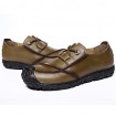 Men's Shoes Leather Outdoor / Casual / Athletic Oxfords Outdoor / Casual / Athletic Flat Heel Lace-up Brown / Yellow / Tan / Khaki  