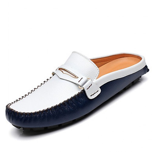 Men's Shoes Casual Leather Clogs & Mules / Slip-on Black / Blue / Yellow  