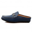 Men's Shoes Casual Leather Loafers White / Navy  