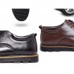 Men's Shoes Casual Leather Oxfords Black/Brown  