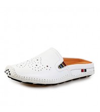 Men's Shoes Outdoor/Casual Leather Clogs & Mules Black/White/Orange  