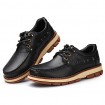 Men's Shoes Outdoor / Athletic / Casual Leather Boat Shoes Black / Brown  