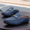 Men's Shoes Casual Leather Loafers White / Navy  