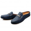 Men's Shoes Casual Leather Loafers White / Navy  