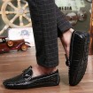 Men's Boat Shoes Casual/Drive/Party & Evening Fashion Leather Slip-on Woven Shoes Black/Bule/Burgundy 39-44  