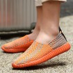 Shoes Casual/Outdoor/Drive/Running Fashion Tulle Leather Slip-on Woven Shoes Black/Orange/Bule 39-44  