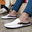 Men's Shoes Leather Casual Clogs & Mules Casual Stitching Lace Blue / White  