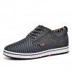 Men's Shoes Outdoor / Casual Nappa Leather / Tulle Fashion Sneakers Blue / Red / Gray / Khaki  