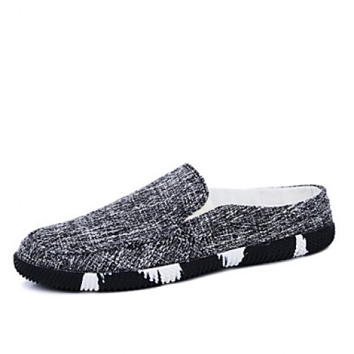 Men's Shoes Casual Linen Clogs & Mules Black/Blue  