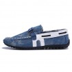 Men's Shoes Denim Casual Boat Shoes Casual Flat Heel Slip-on Black / Blue  