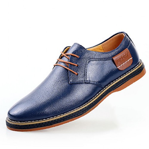 Men's Shoes Outdoor / Office & Career / Athletic / Casual Leather Oxfords Black / Blue / Brown  