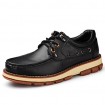 Men's Shoes Outdoor / Athletic / Casual Leather Boat Shoes Black / Brown  