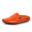 Men's Shoes Leather Casual Clogs & Mules Casual Stitching Lace / Slip-on Black / White / Orange  